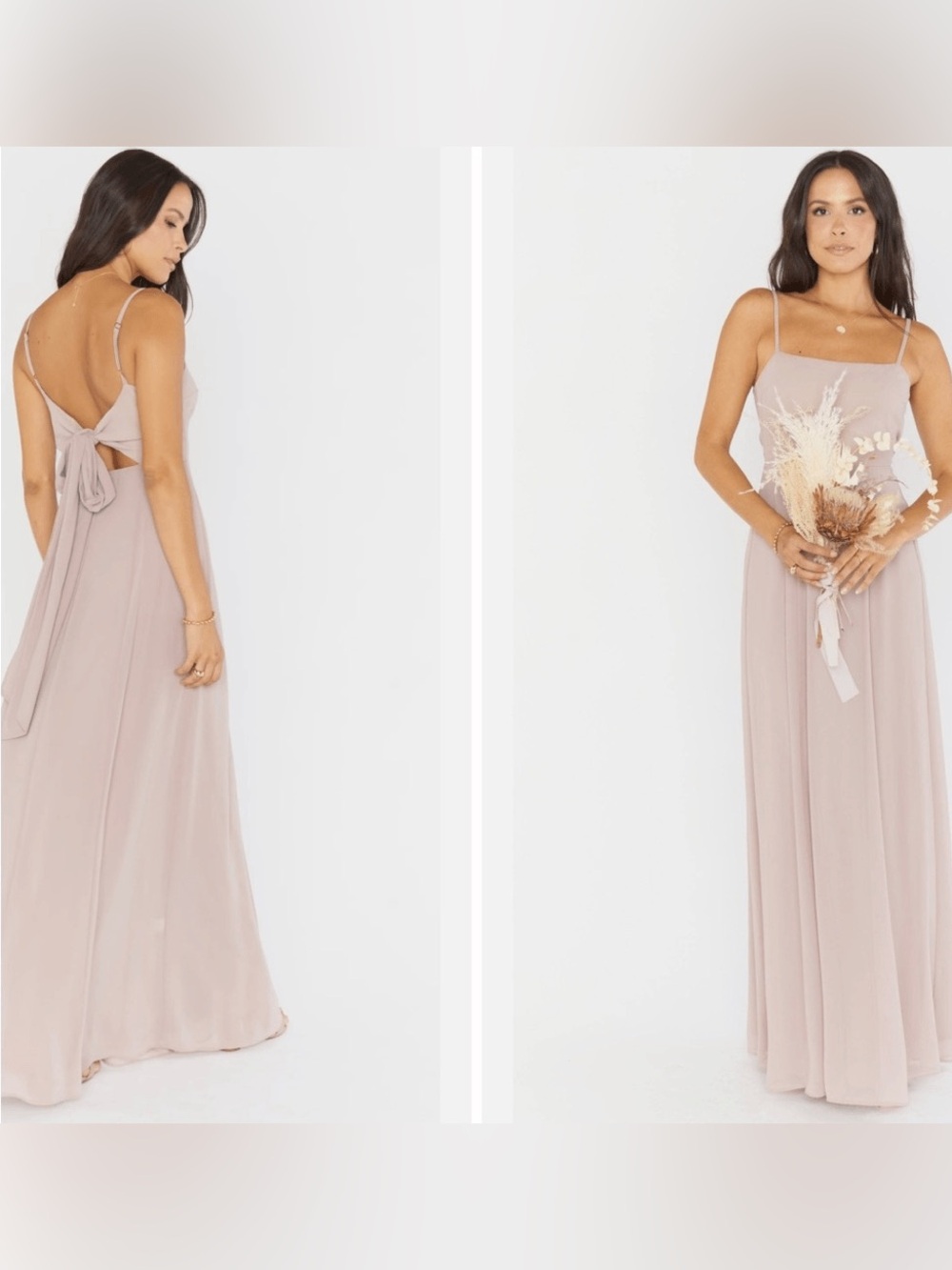 Show Me Your MuMu Blush Pink Maxi Slip Dress with Bow Back